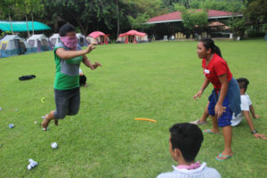 Student playing an outside game 
