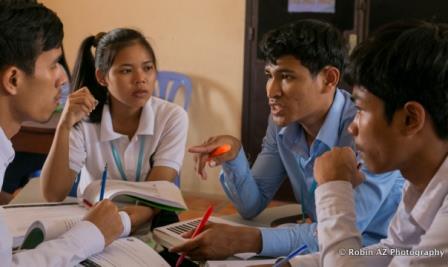 PN Cambodia students working on a group project